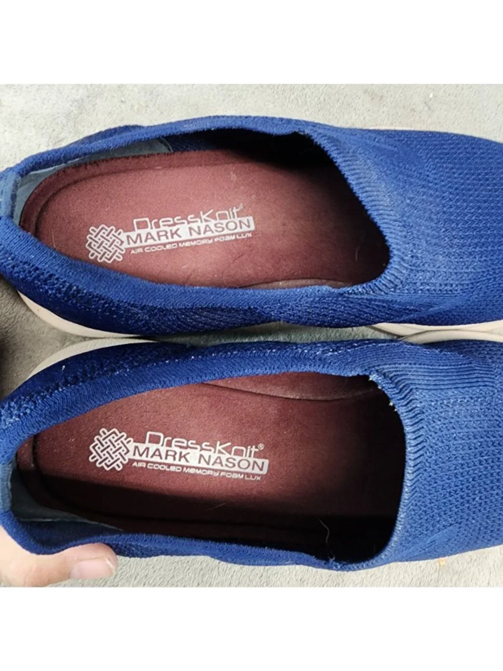 Mark Nason Shoes Mens Size 11 Navy Blue DressKnit Slip On Loafers *Read*